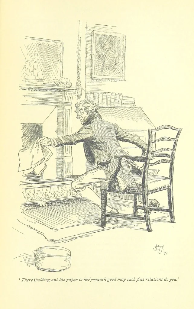 An illustration from Mansfield Park, etc, 1898, leaf 421