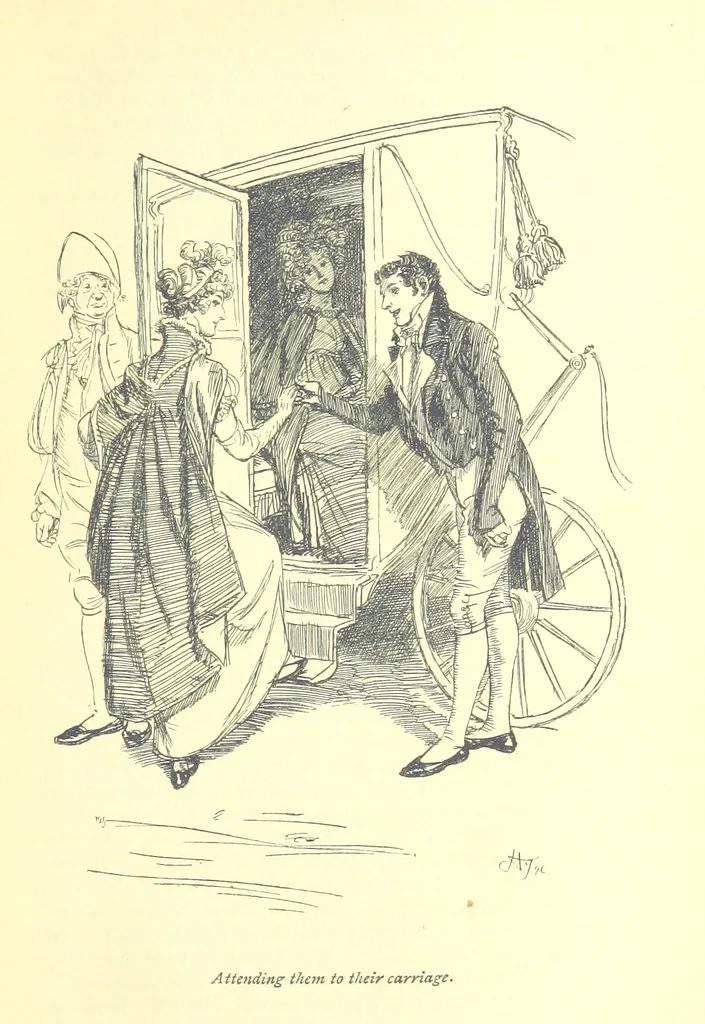 An illustration from Mansfield Park, etc, 1898, leaf 63