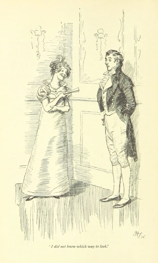 An illustration from Mansfield Park, etc, 1898, leaf 68