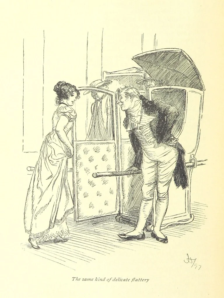 An illustration from Northanger Abbey and Persuasion ... With illustrations by Hugh Thomson and an introduction by Austin Dobson, 1897, leaf 100