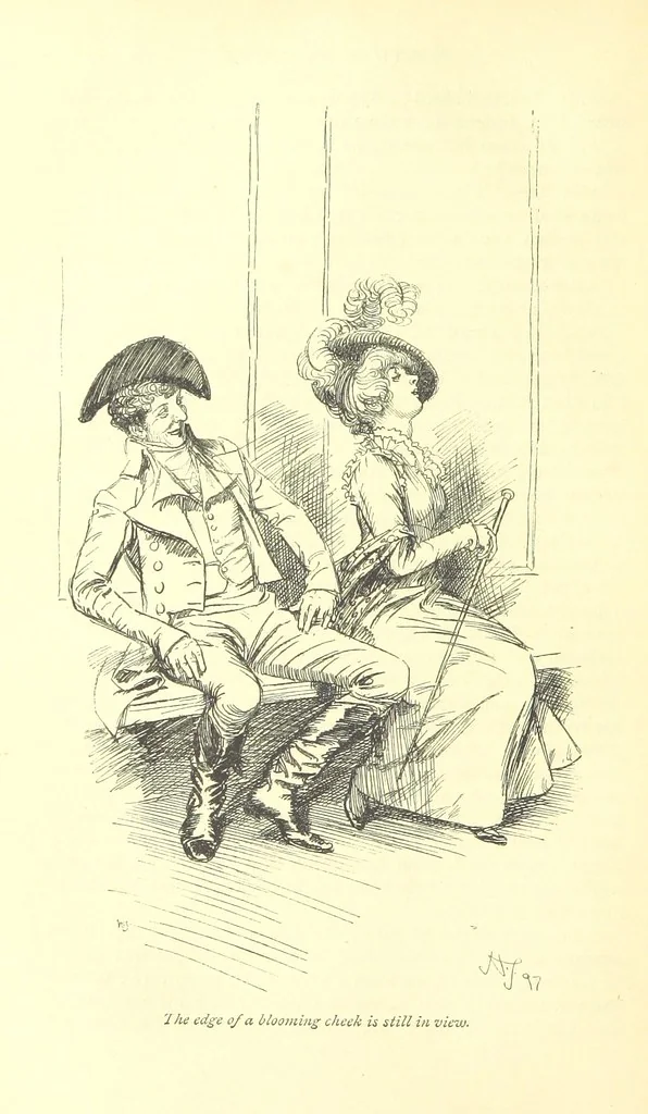 An illustration from Northanger Abbey and Persuasion ... With illustrations by Hugh Thomson and an introduction by Austin Dobson, 1897, leaf 144