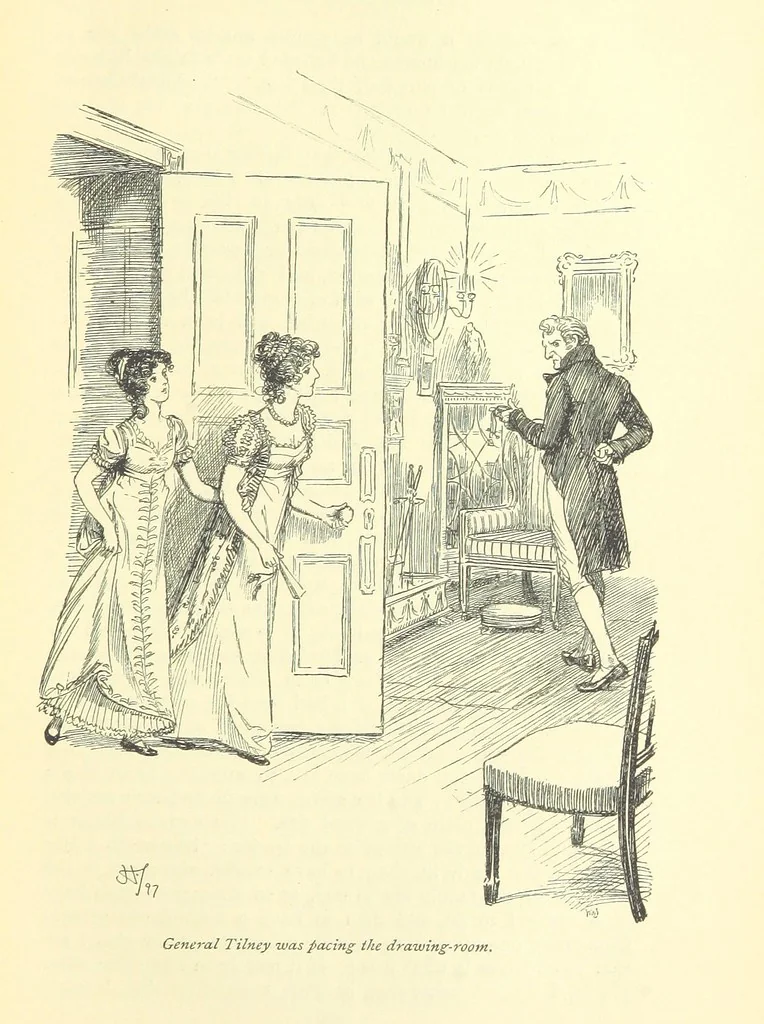 An illustration from Northanger Abbey and Persuasion ... With illustrations by Hugh Thomson and an introduction by Austin Dobson, 1897, leaf 161