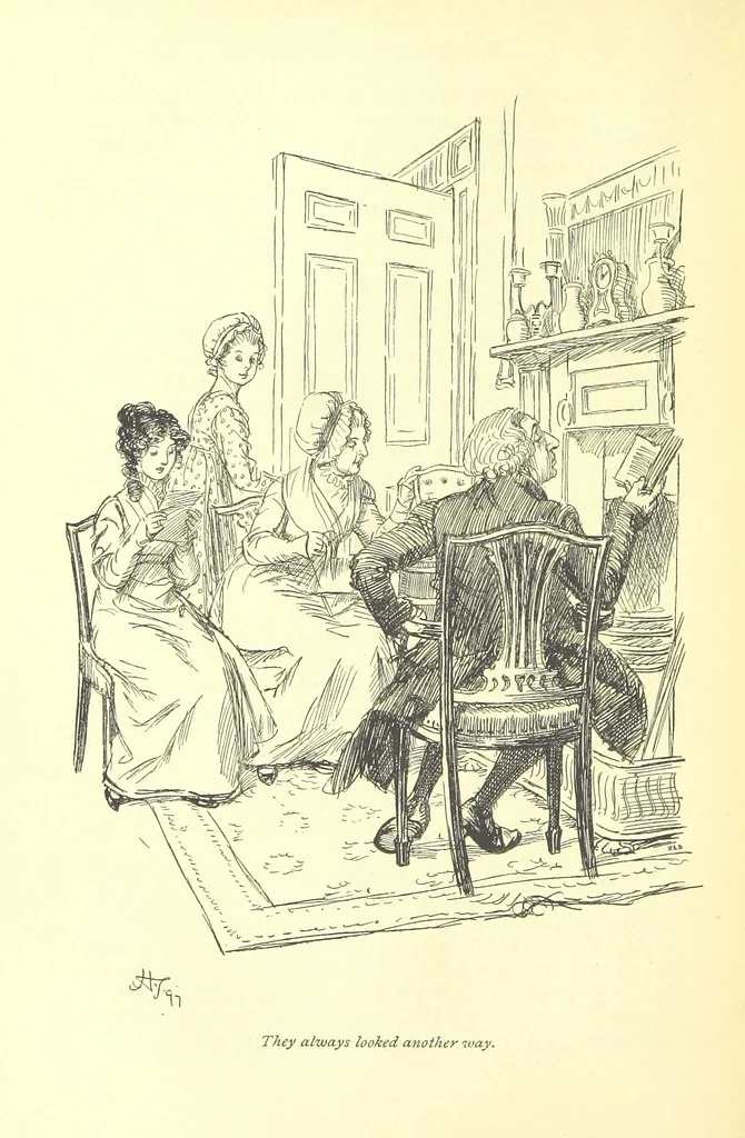 An illustration from Northanger Abbey and Persuasion ... With illustrations by Hugh Thomson and an introduction by Austin Dobson, 1897, leaf 236