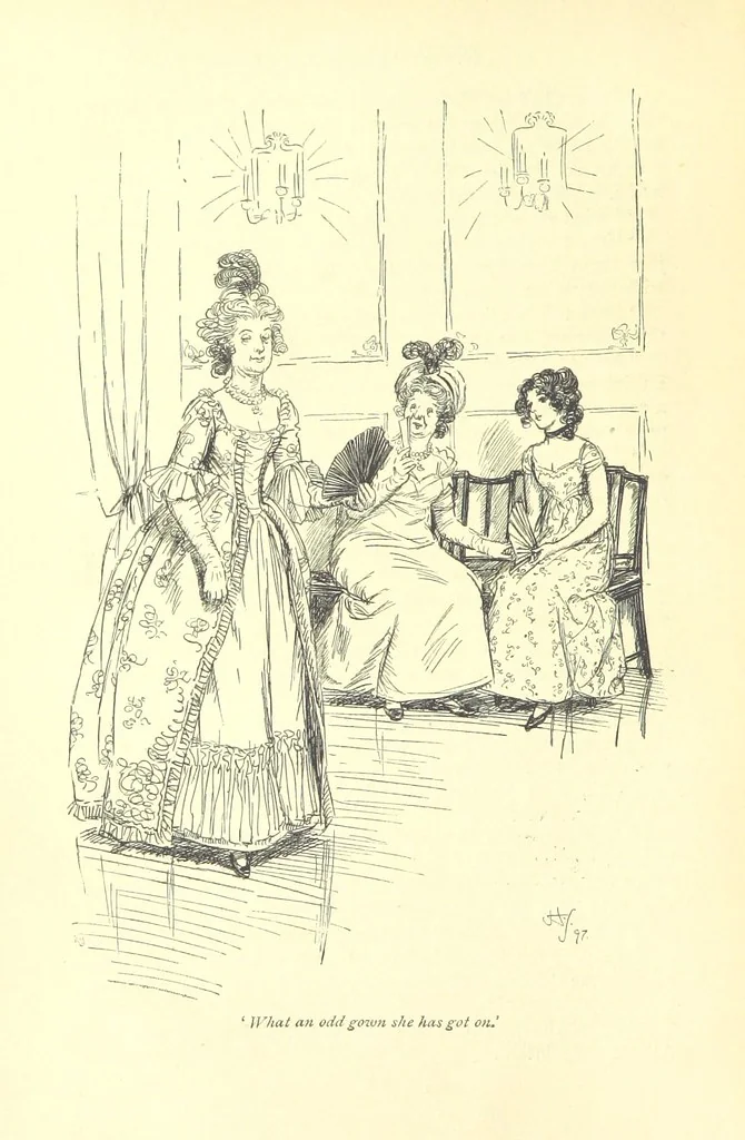 An illustration from Northanger Abbey and Persuasion ... With illustrations by Hugh Thomson and an introduction by Austin Dobson, 1897, leaf 34
