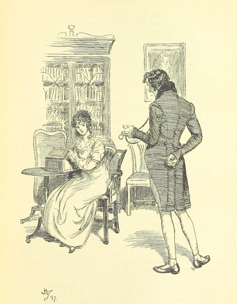 An illustration from Northanger Abbey and Persuasion ... With illustrations by Hugh Thomson and an introduction by Austin Dobson, 1897, leaf 367