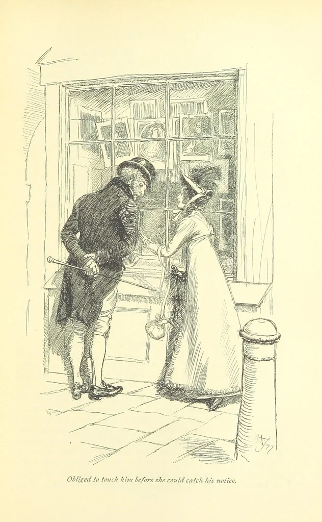 An illustration from Northanger Abbey and Persuasion ... With illustrations by Hugh Thomson and an introduction by Austin Dobson, 1897, leaf 387