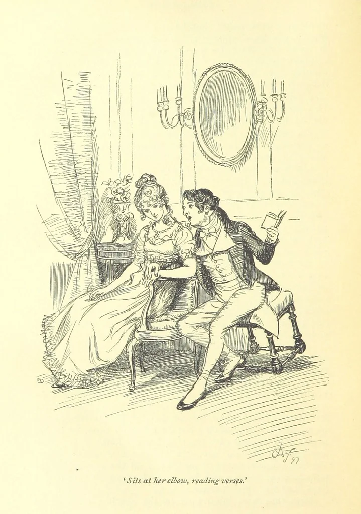 An illustration from Northanger Abbey and Persuasion ... With illustrations by Hugh Thomson and an introduction by Austin Dobson, 1897, leaf 434