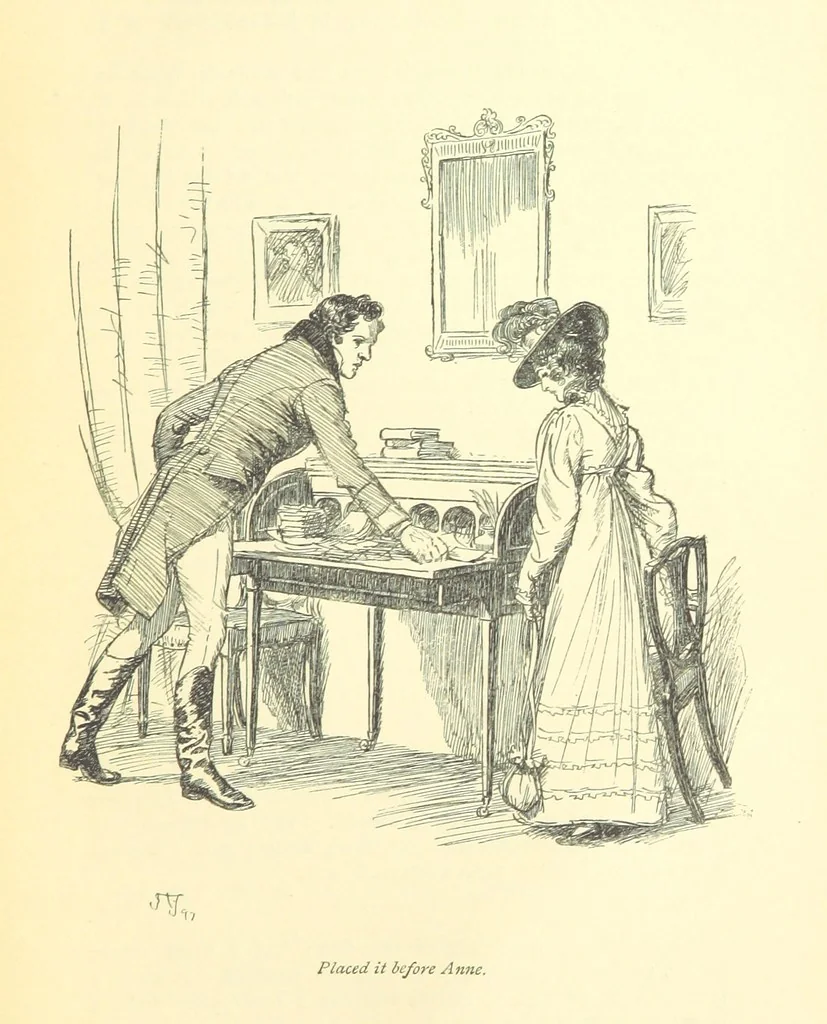 An illustration from Northanger Abbey and Persuasion ... With illustrations by Hugh Thomson and an introduction by Austin Dobson, 1897, leaf 451