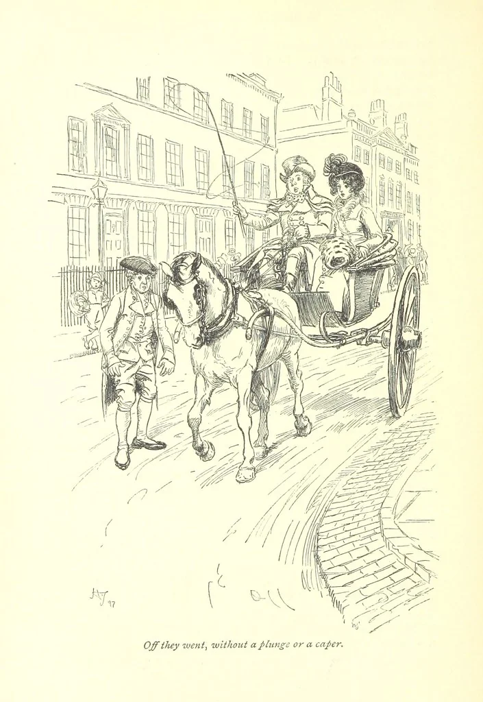 An illustration from Northanger Abbey and Persuasion ... With illustrations by Hugh Thomson and an introduction by Austin Dobson, 1897, leaf 70