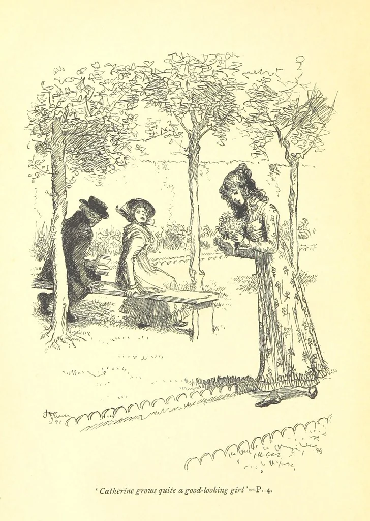 An illustration from Northanger Abbey and Persuasion ... With illustrations by Hugh Thomson and an introduction by Austin Dobson, 1897, leaf 8