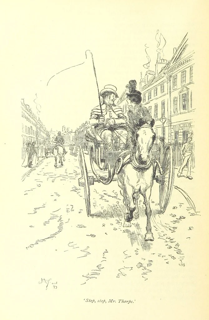 An illustration from Northanger Abbey and Persuasion ... With illustrations by Hugh Thomson and an introduction by Austin Dobson, 1897, leaf 92