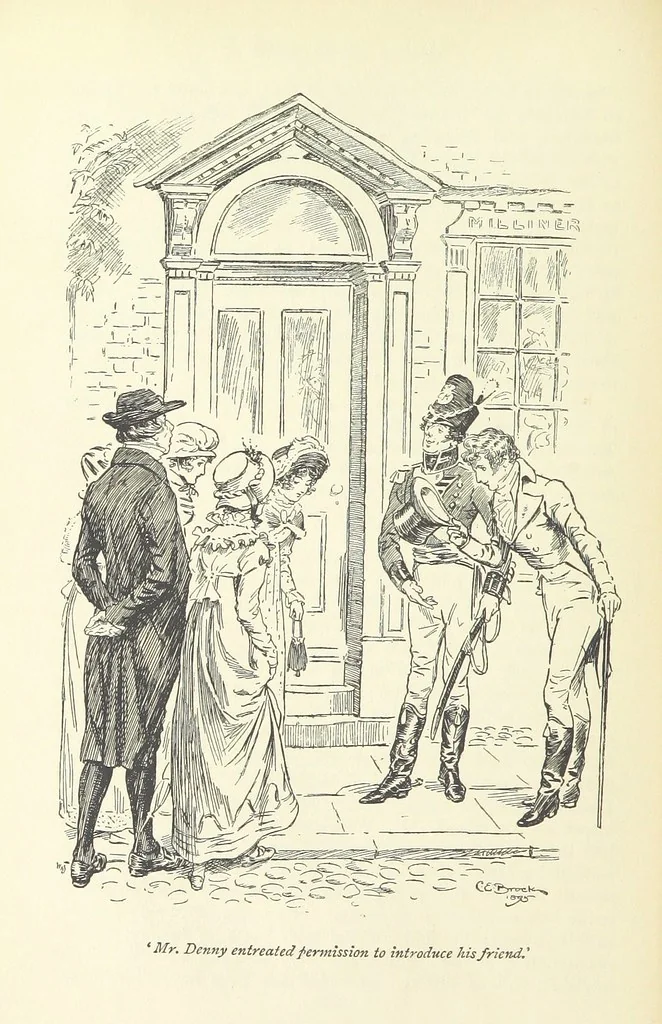 An illustration from Pride and prejudice, 1895, leaf 106