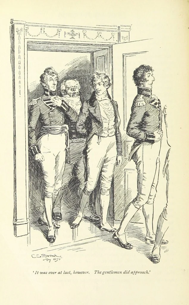 An illustration from Pride and prejudice, 1895, leaf 110
