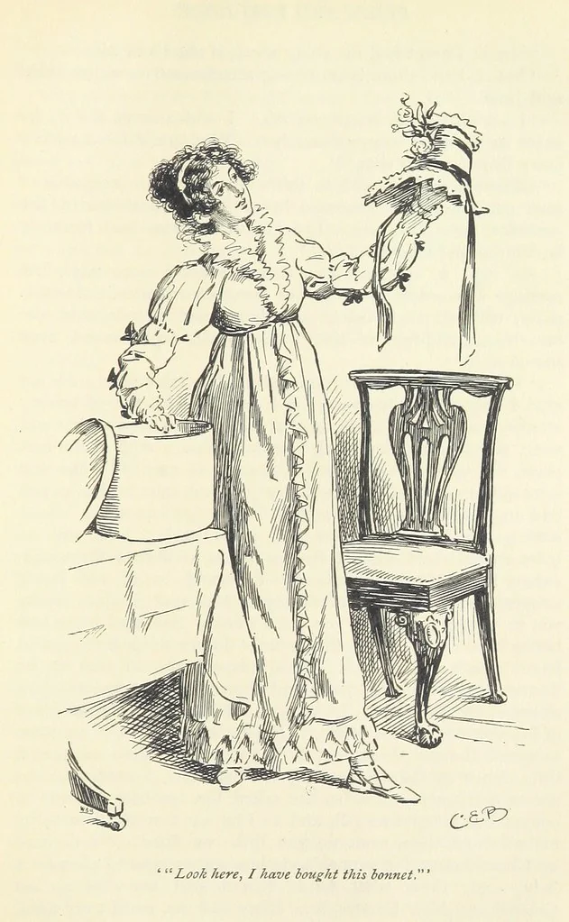 An illustration from Pride and prejudice, 1895, leaf 239
