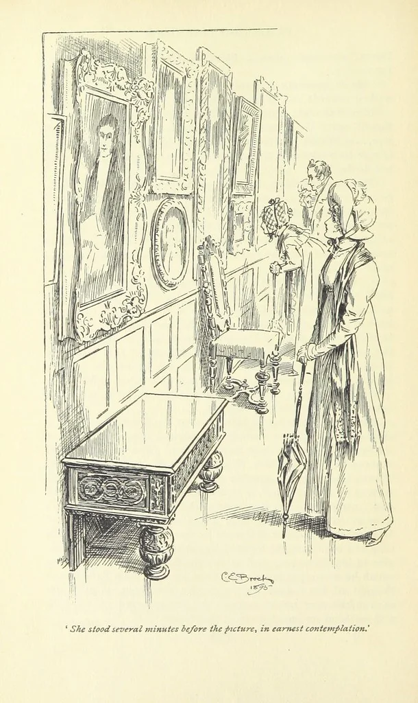An illustration from Pride and prejudice, 1895, leaf 264