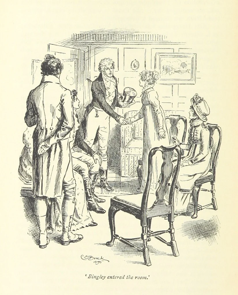 An illustration from Pride and prejudice, 1895, leaf 274