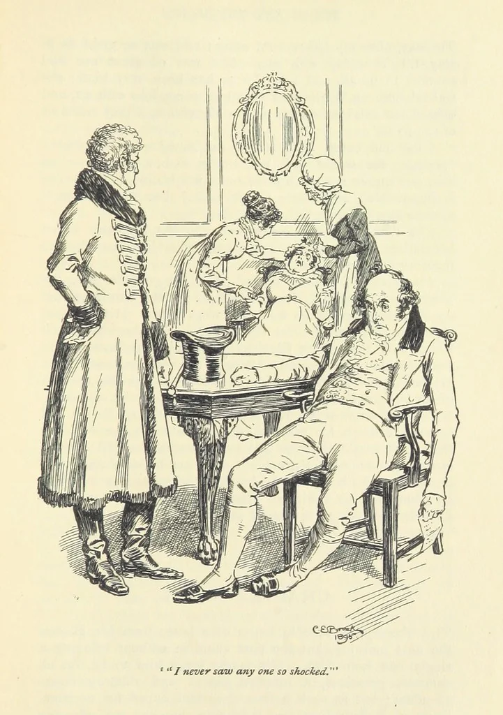 An illustration from Pride and prejudice, 1895, leaf 301
