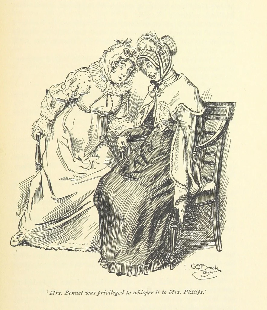 An illustration from Pride and prejudice, 1895, leaf 355