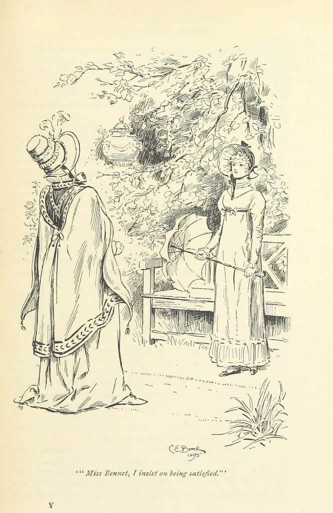An illustration from Pride and prejudice, 1895, leaf 359
