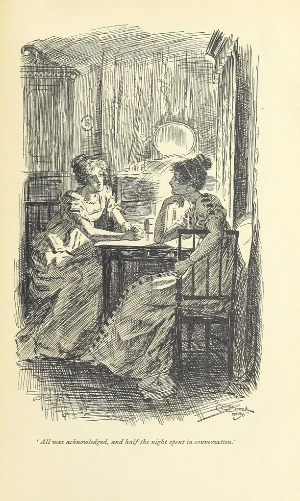 An illustration from Pride and prejudice, 1895, leaf 377