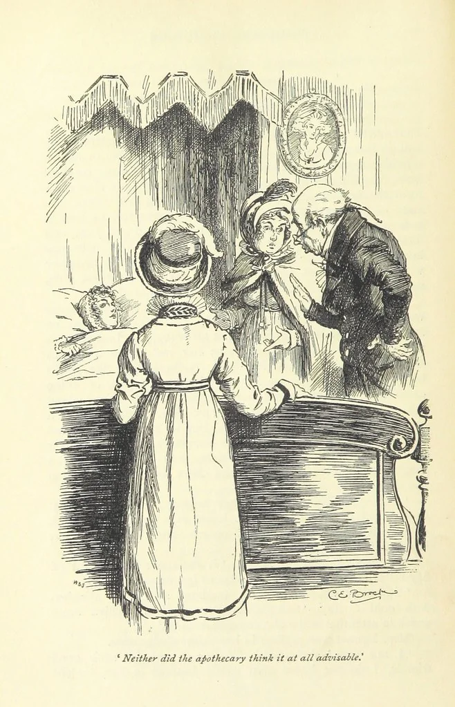 An illustration from Pride and prejudice, 1895, leaf 76