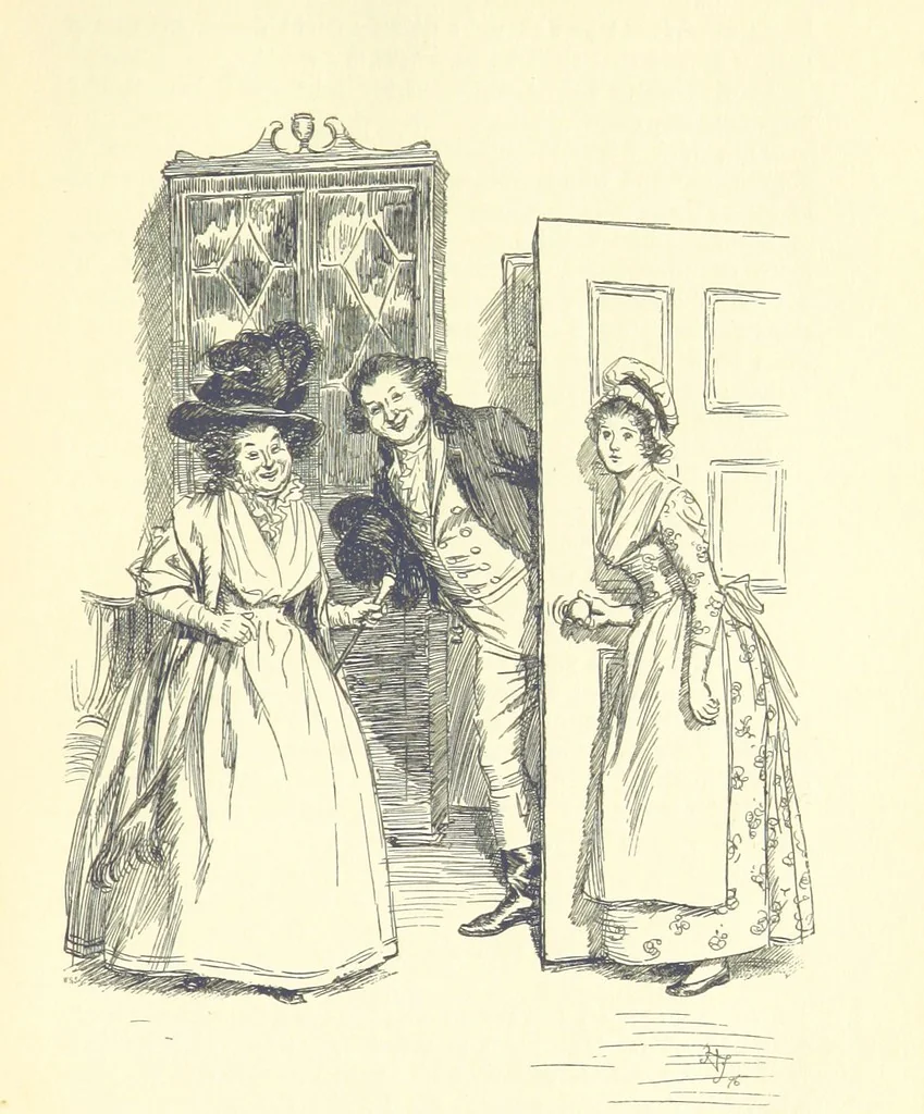 An illustration from Sense and sensibility, 1896, leaf 107