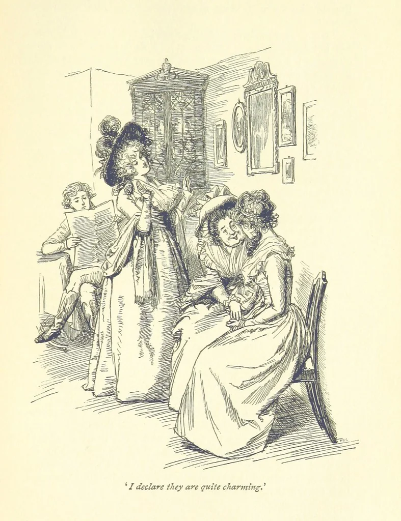 An illustration from Sense and sensibility, 1896, leaf 115
