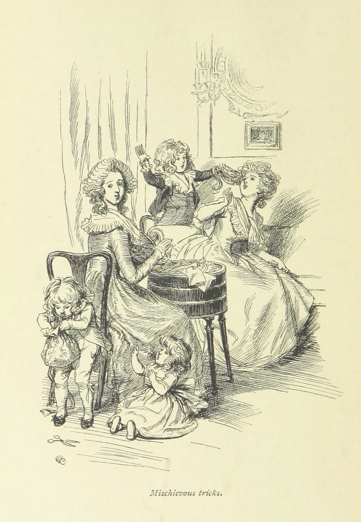 An illustration from Sense and sensibility, 1896, leaf 126