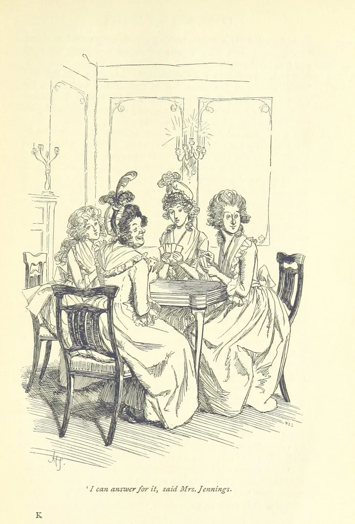 An illustration from Sense and sensibility, 1896, leaf 149