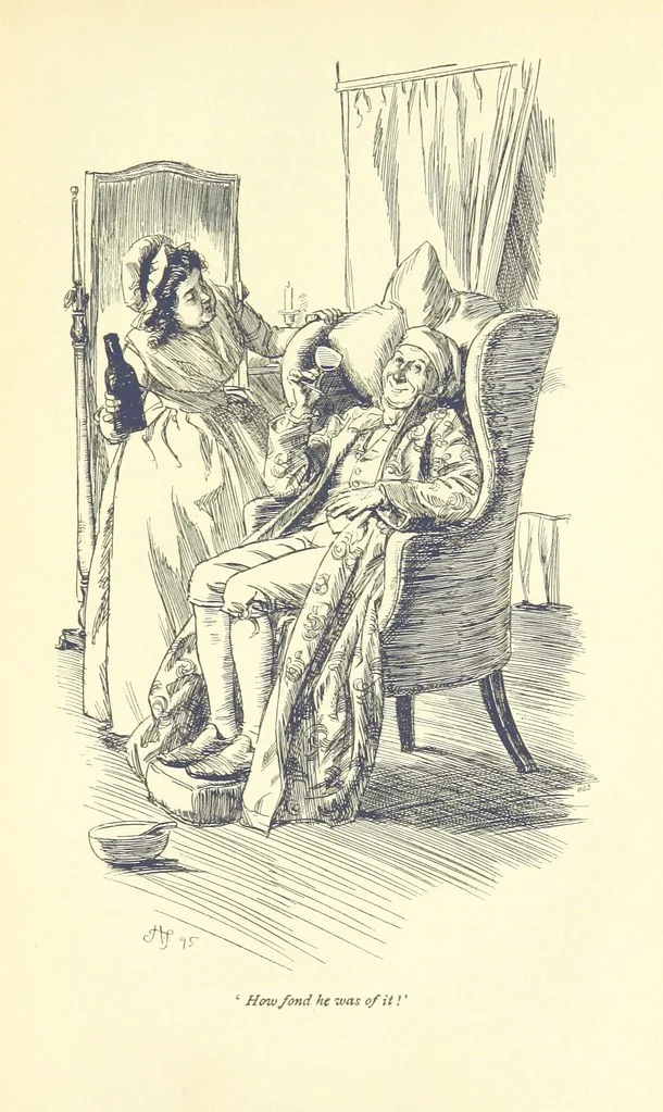 An illustration from Sense and sensibility, 1896, leaf 191