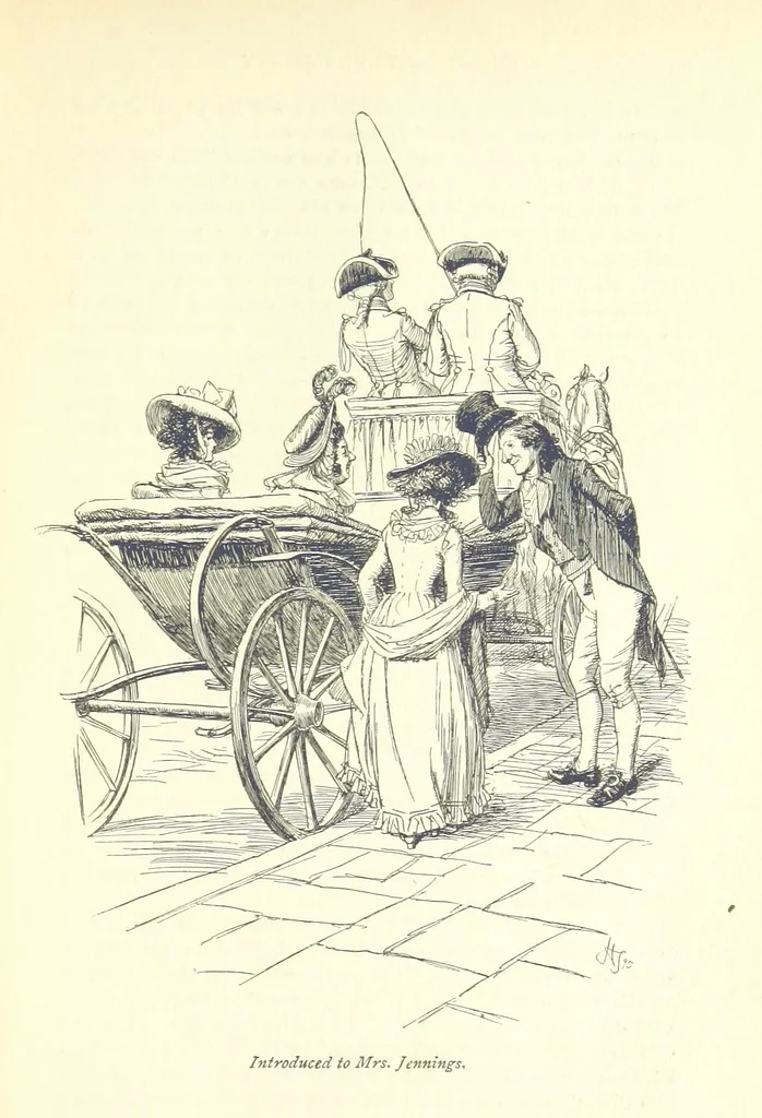 An illustration from Sense and sensibility, 1896, leaf 213