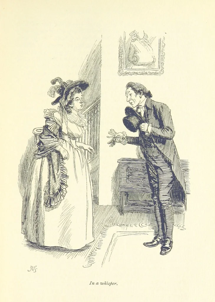 An illustration from Sense and sensibility, 1896, leaf 245
