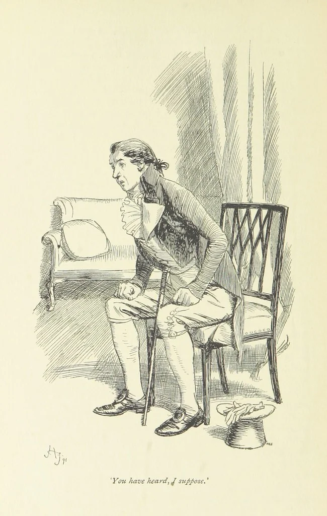 An illustration from Sense and sensibility, 1896, leaf 252