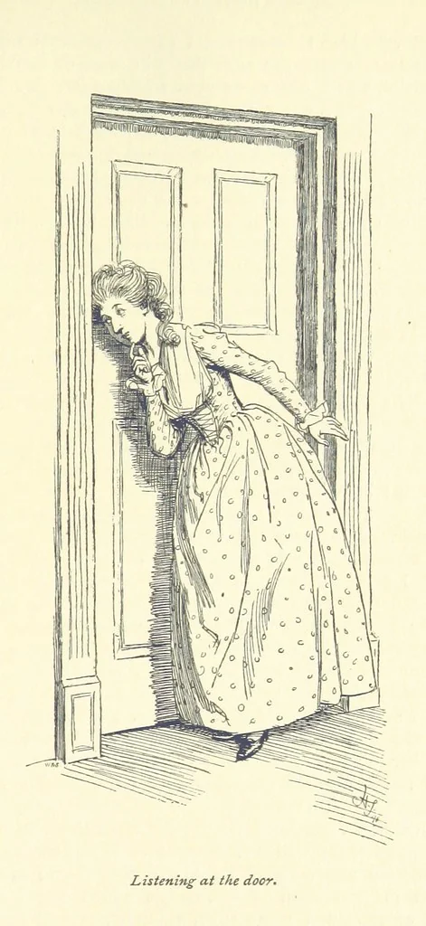An illustration from Sense and sensibility, 1896, leaf 263
