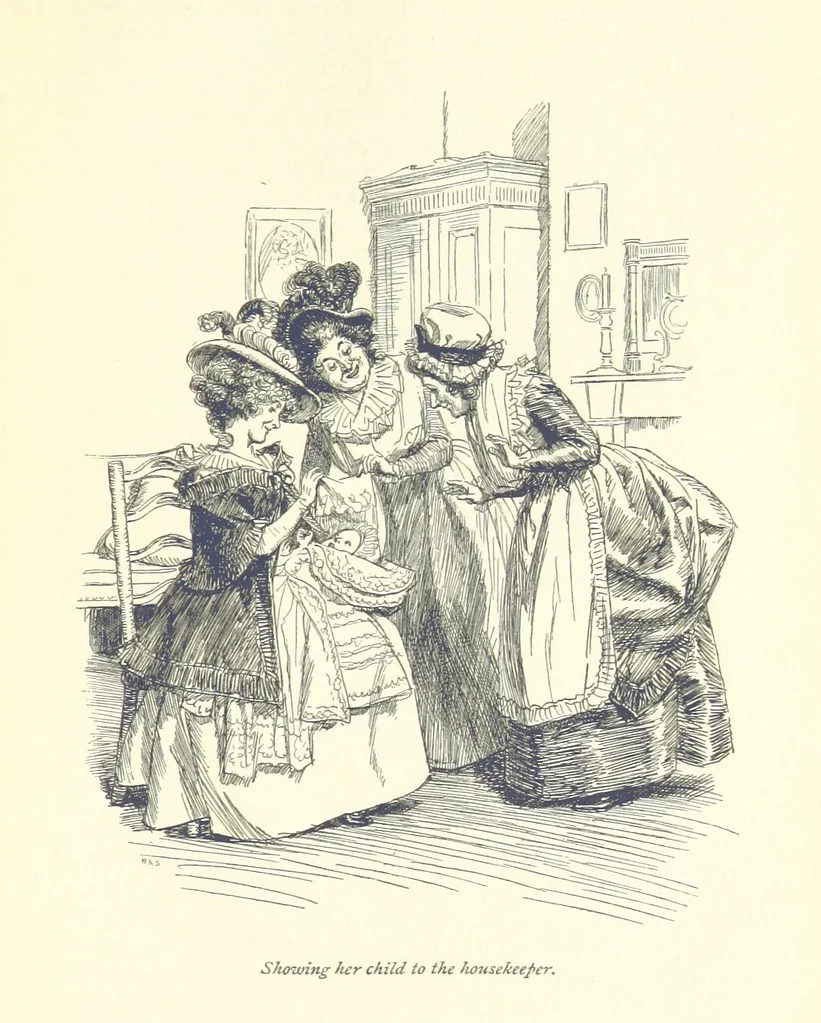 An illustration from Sense and sensibility, 1896, leaf 289