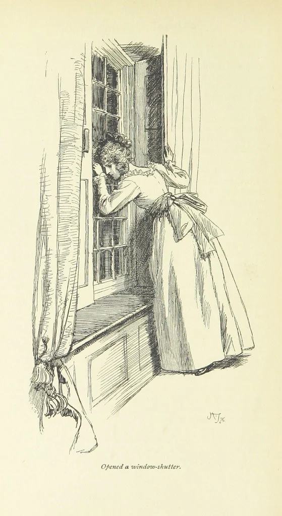 An illustration from Sense and sensibility, 1896, leaf 302