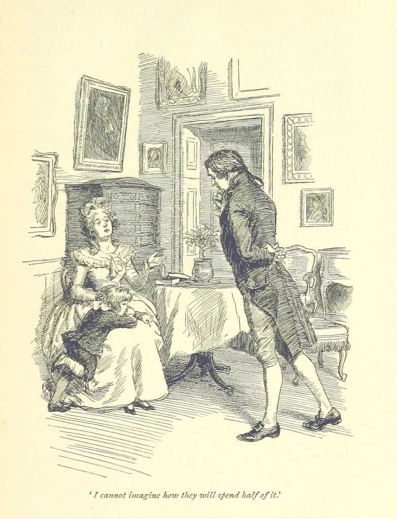 An illustration from Sense and sensibility, 1896, leaf 31