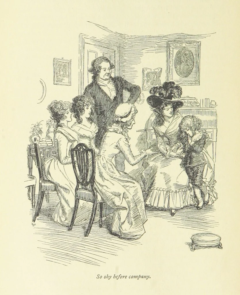 An illustration from Sense and sensibility, 1896, leaf 46