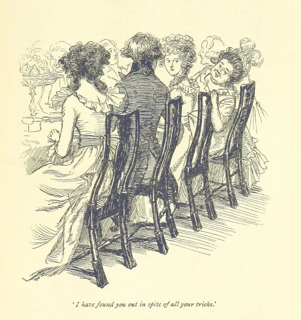 An illustration from Sense and sensibility, 1896, leaf 79