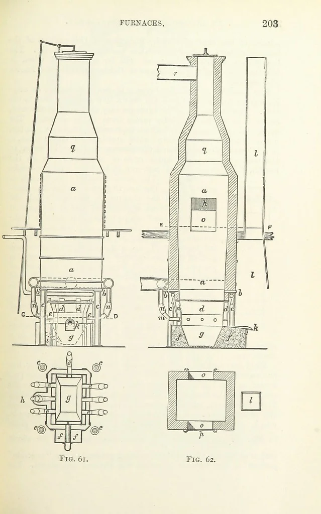 An illustration from An Introduction to the Study of Metallurgy, etc, 1891, leaf 221