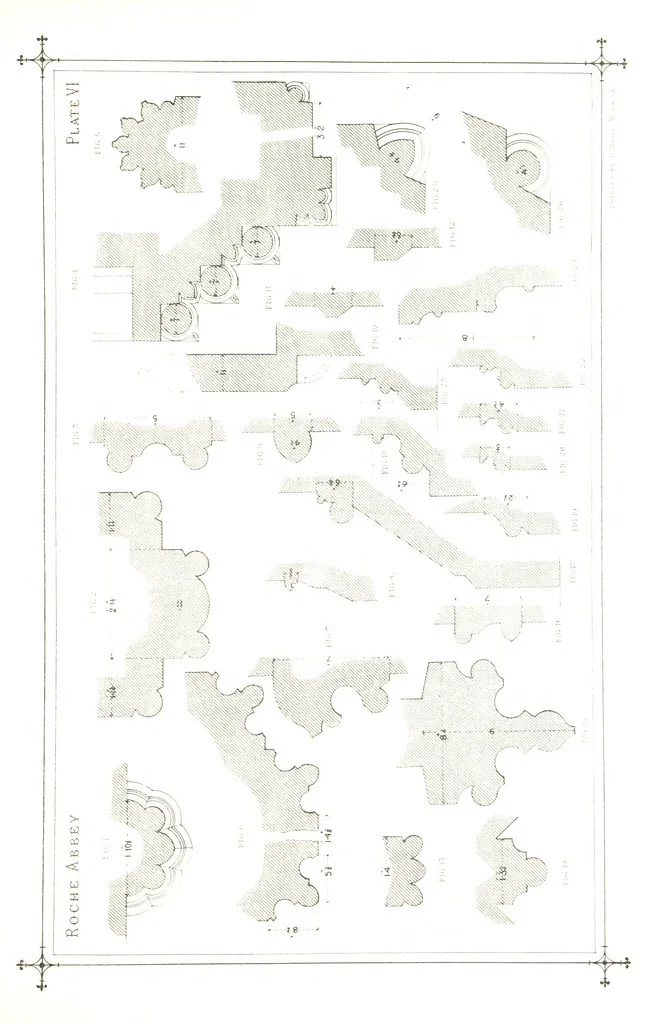 An illustration from The History of Roche Abbey (Yorkshire), from its foundation to its dissolution. L.P, 1870, leaf 33