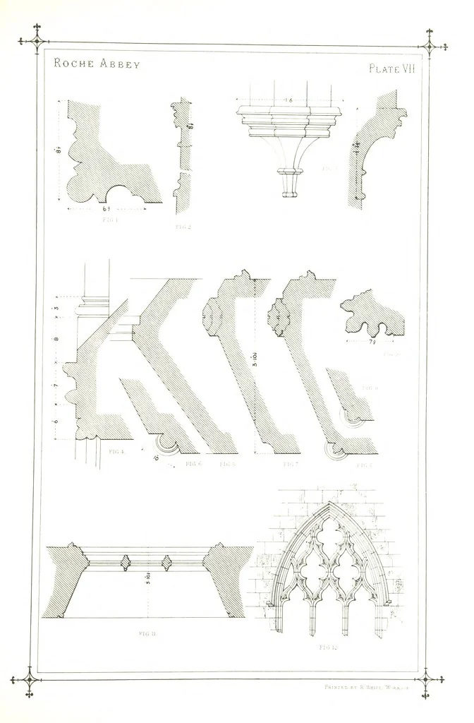 An illustration from The History of Roche Abbey (Yorkshire), from its foundation to its dissolution. L.P, 1870, leaf 35