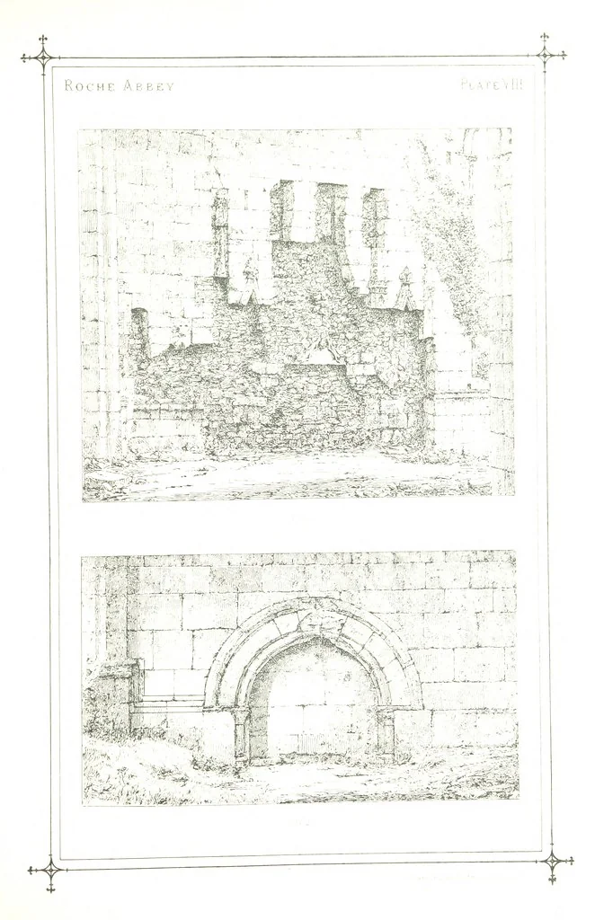 An illustration from The History of Roche Abbey (Yorkshire), from its foundation to its dissolution. L.P, 1870, leaf 37