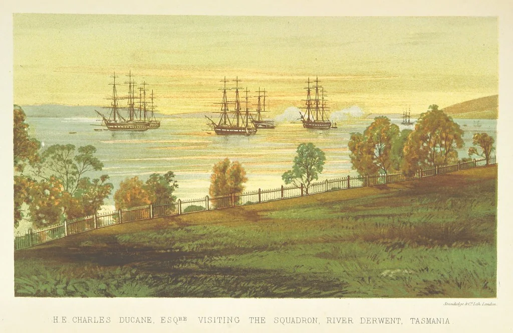 An illustration from The Cruise round the World of the Flying Squadron 1869-1870, under the command of Rear Admiral G. T. Phipps-Hornby. (Compiled by J. B., with the assistance of Henry Cavendish.) [With plates and a map, 1871, leaf 177