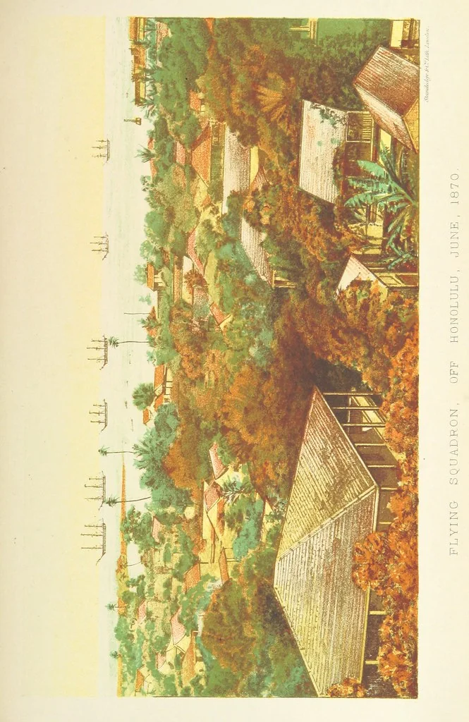 An illustration from The Cruise round the World of the Flying Squadron 1869-1870, under the command of Rear Admiral G. T. Phipps-Hornby. (Compiled by J. B., with the assistance of Henry Cavendish.) [With plates and a map, 1871, leaf 283