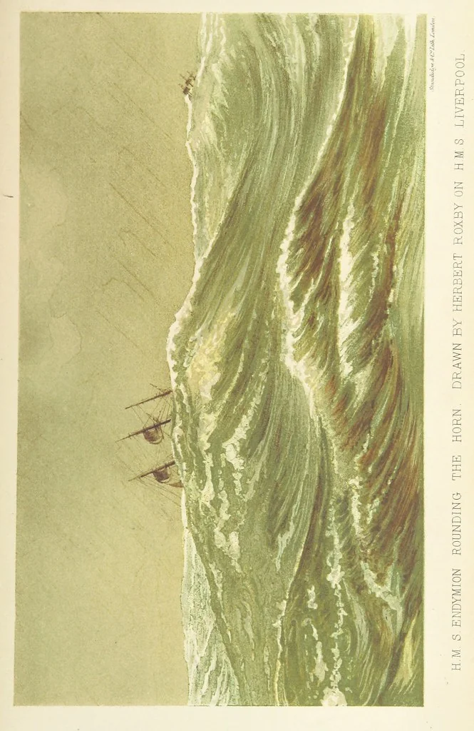 An illustration from The Cruise round the World of the Flying Squadron 1869-1870, under the command of Rear Admiral G. T. Phipps-Hornby. (Compiled by J. B., with the assistance of Henry Cavendish.) [With plates and a map, 1871, leaf 307