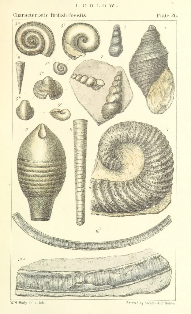 An illustration from Figures of Characteristic British Fossils: with descriptive remarks. vol. 1. Palæozoic, 1867, leaf 207