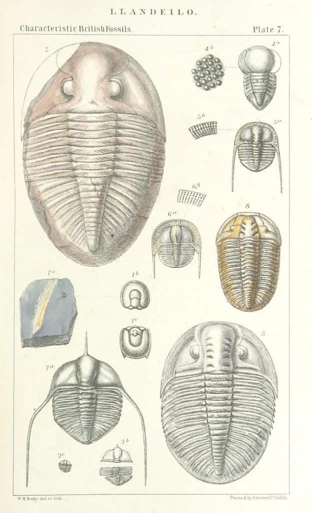 An illustration from Figures of Characteristic British Fossils: with descriptive remarks. vol. 1. Palæozoic, 1867, leaf 67