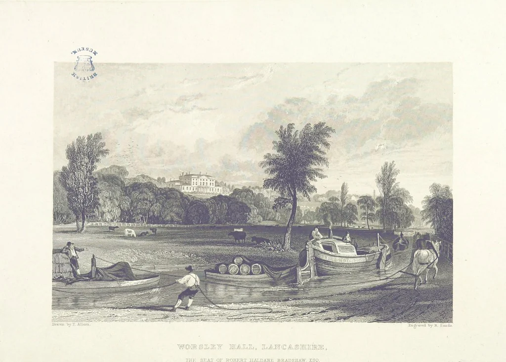 An illustration from History of the County Palatine and Duchy of Lancaster ... The biographical department by W. R. Whatton, Esq. (History of the cotton manufacture [by Edward Baines Jun.]) [With plates, 1836, leaf 176