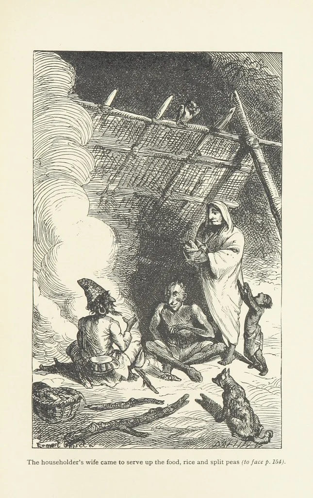 An illustration from Vikram and Vampire; or, Tales of Hindu devilry. Adapted by Captain Sir Richard F. Burton [from the Baitāl-Pachīsī] ... Edited by his wife, Isabel Burton ... With thirty-three illustrations by Ernest Griset, 1893, leaf 201